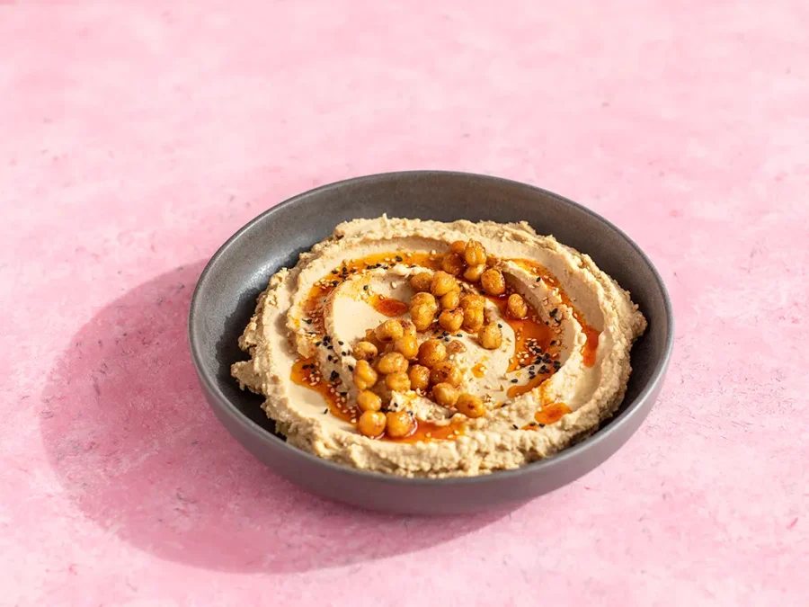 Hummus de garbanzos para acompañar los palitos sin gluten